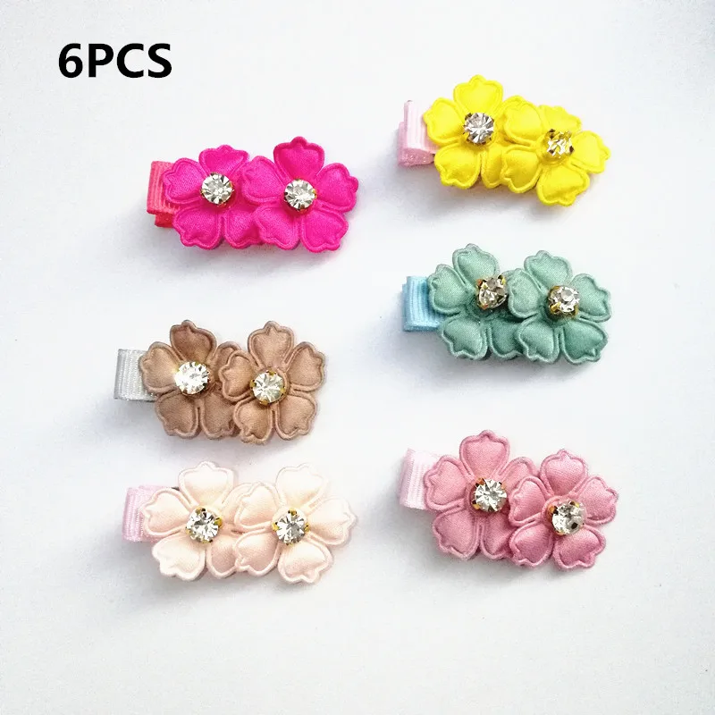 D-6pcs 6/8 шт./компл. модные Для женщин Девушки Симпатичные двойной цветок Стразы Заколки для волос красивые заколки орнамент нарисованной длинноволосой девочкой, аксессуары - Цвет: D-6pcs