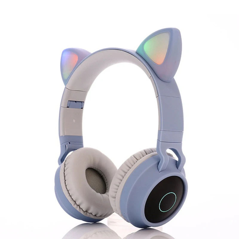 LED Cat Headphones Bluetooth 5 0 Girl Kids Cute Headset 3 5mm Jack Support TF Card Wireless Headphone Mic for Phone PC 2020