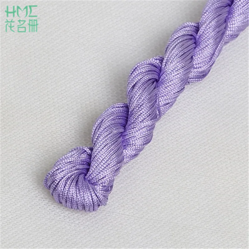 Light Purple Высококачественная нейлоновая бусина ювелирный шнурок резьба китайский узел макраме трещотка 1 мм* 24 м веревка для DIY модный браслет плетеная веревка - Цвет: Light Purple