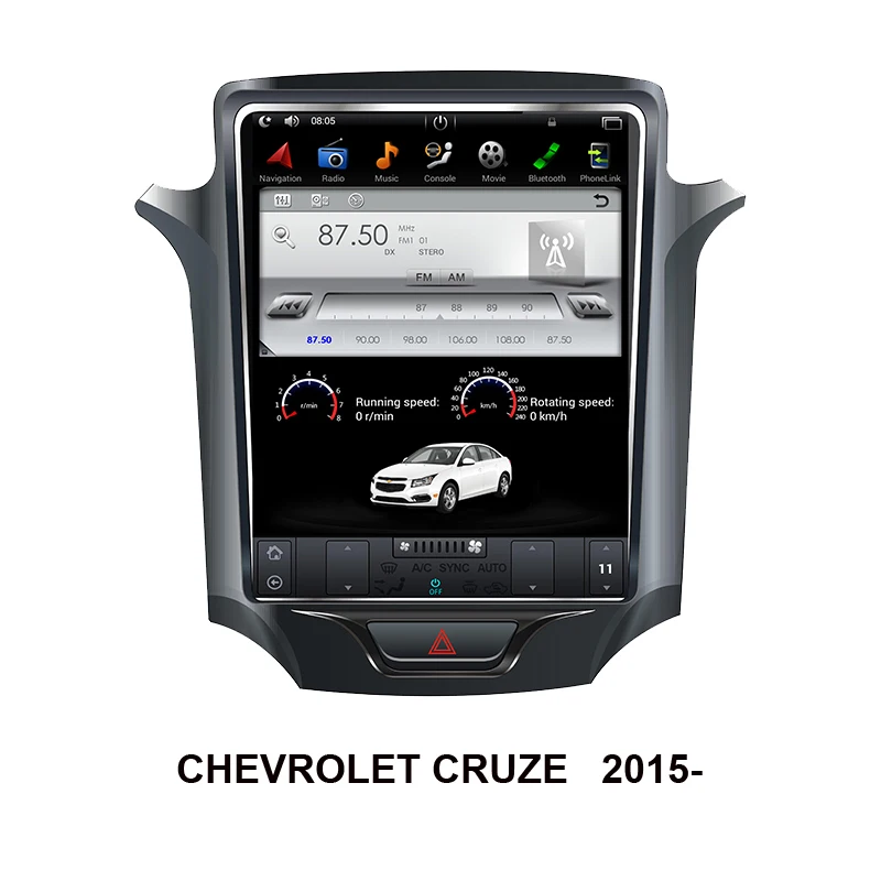 Tesla Style Android 9.0 Car GPS Navigation For CHEVROLET CRUZE 2015- Auto Radio Multimedia Player BT WiFi Mirror Link | Автомобили и