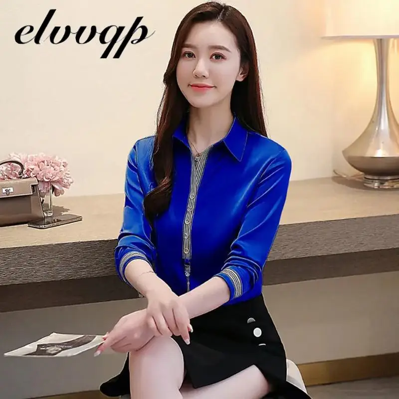 New Women Chiffon Blouse Shirt Fashion Striped Long Sleeve Women Elegant Office Work Shirts Fashion Womens Tops And Blouses