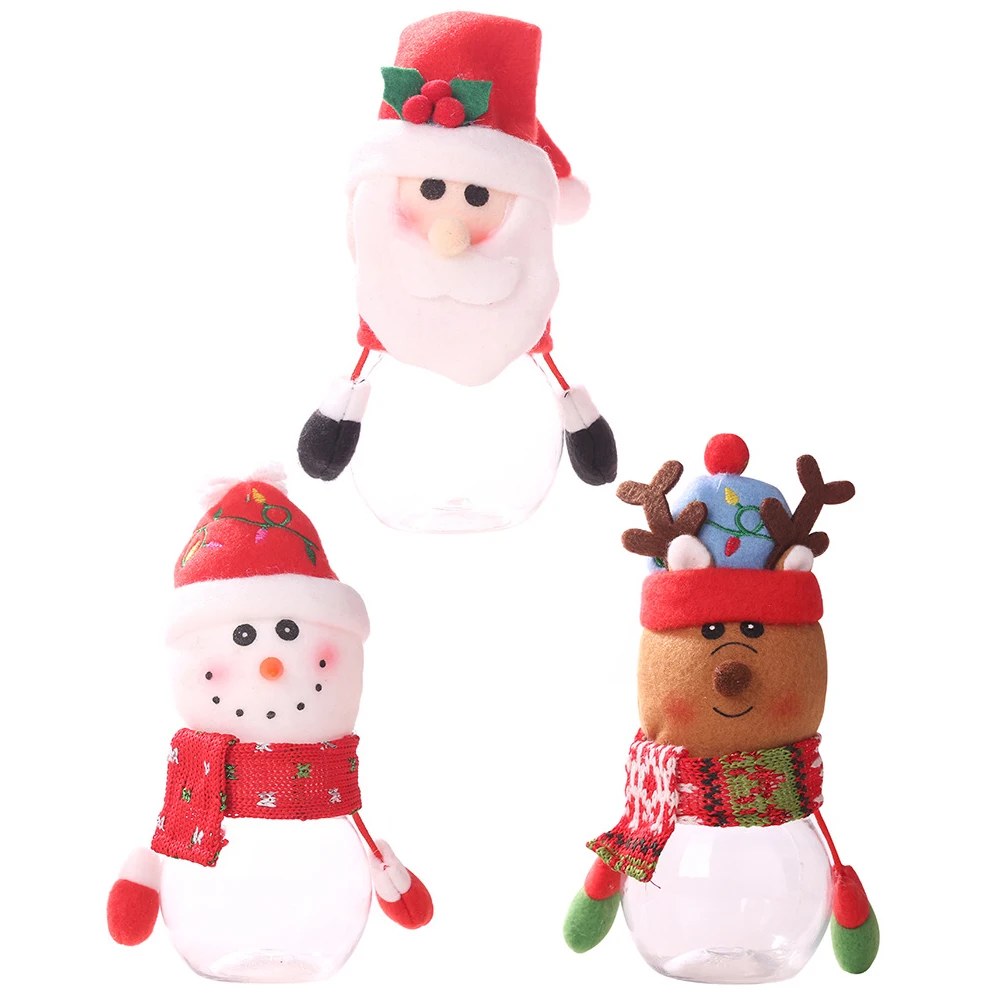 Decorative Candy Jar Santa Festival Child Kids Exquisite Theme Party Chocolates Portable Christmas Biscuit Storage Bottle