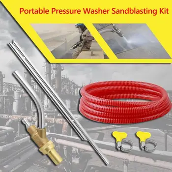 

High Pressure Washer Sand Blaster Gun Portable Sandblasting Kit 1/4 Quick Connector Wet Blasting Rust Paint Removal Car Wash