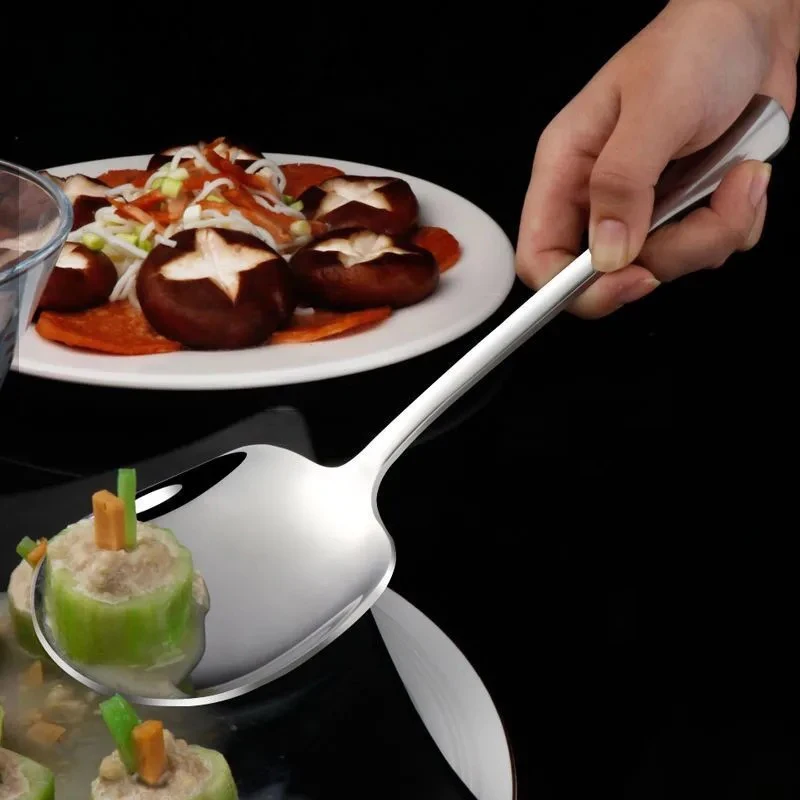 Serving Spoon Thicken Kitchen Dinner Dish Soup Rice Western Restaurant Bar Public Large Stainless Steel Round Head Buffet