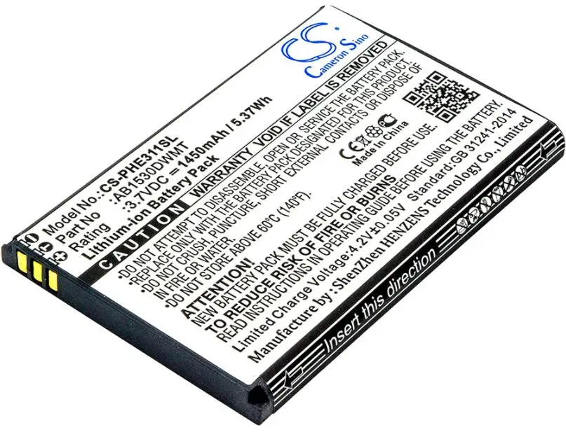 Cameron sino 1450 мАч аккумулятор для Philips Xenium CT311 E311 AB1530DWMT мобильный, смартфон, Батарея