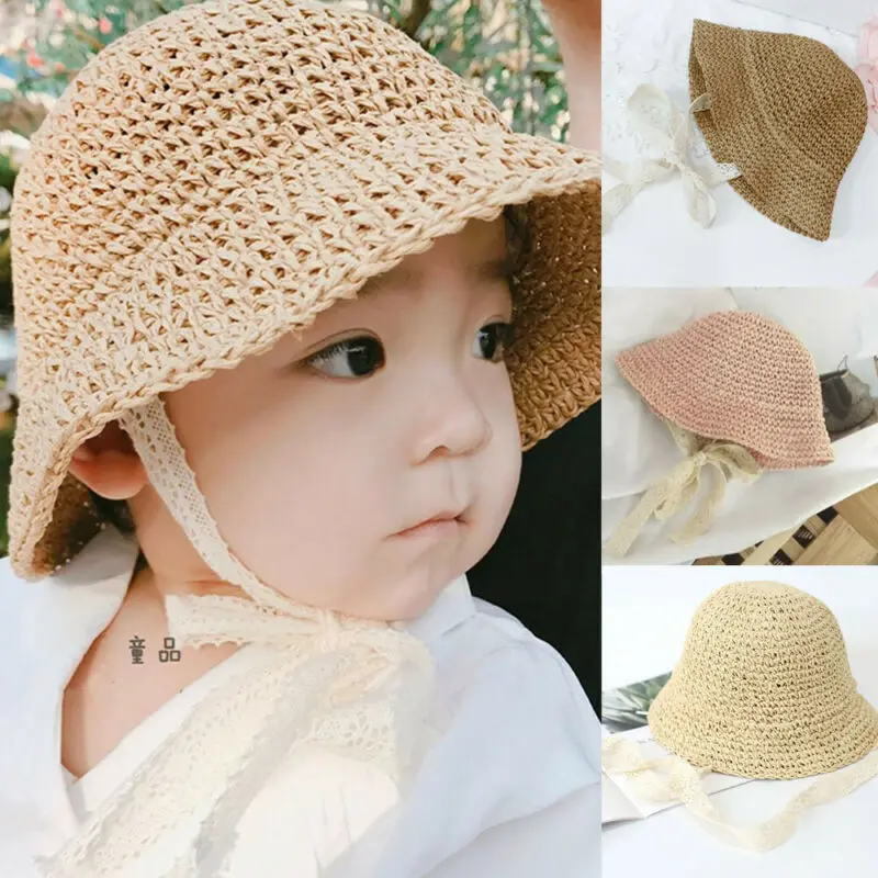 baby girl straw sun hat