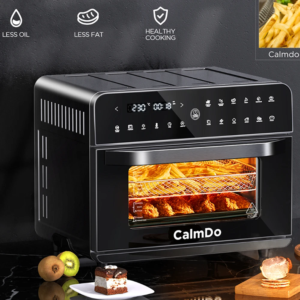 Воздушная конвекционная печь Calmdo 1800 Вт цифровой сенсорный экран 25 л тостер с 12