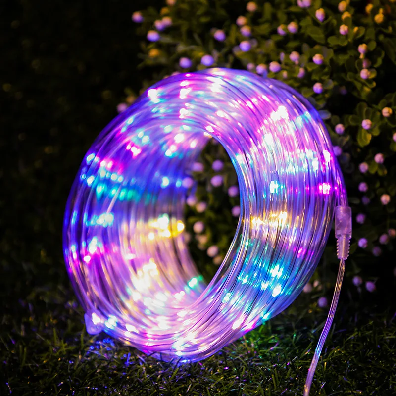 LED Fairy Colorful Tube String Light Waterproof Fairy Garland Twinkle Lamp String Battery Operated for Outdoor Party Decoration 20 40leds rose flowerled christmas garland fairy string light battery operated outdoor waterproof for wedding garden party decor