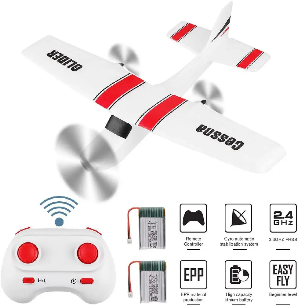 GloryStar Z53 Medium Foam Glider 2 Battery Remote Control Toy 2.4ghz Epp Rc Airplane Rc Aircraft