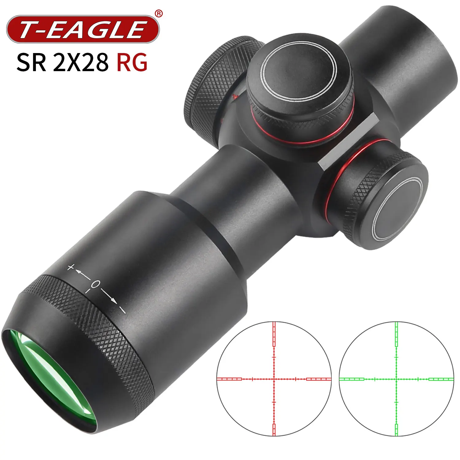 T-Eagle SR 2X28 Tactical Rifle Scope Red Green Reticle Airsoft Riflescope Outdoor Sport Hunting Optics Shooting Glock Gun Sight | Спорт и