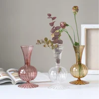 Wohnkultur Glas Vase Moderne Blume Vase Zimmer Dekoration Kunst Farbige Kleine Vase Hochzeit Decor Hydrokultur Pflanzen Japanischen Stil