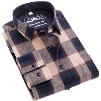 

High Quality Mens Casual Shirt Pure Cotton Male Camisa Casual Slim Fit Flannel Streetwear Brand Red Check Blouse Big Size 6xl