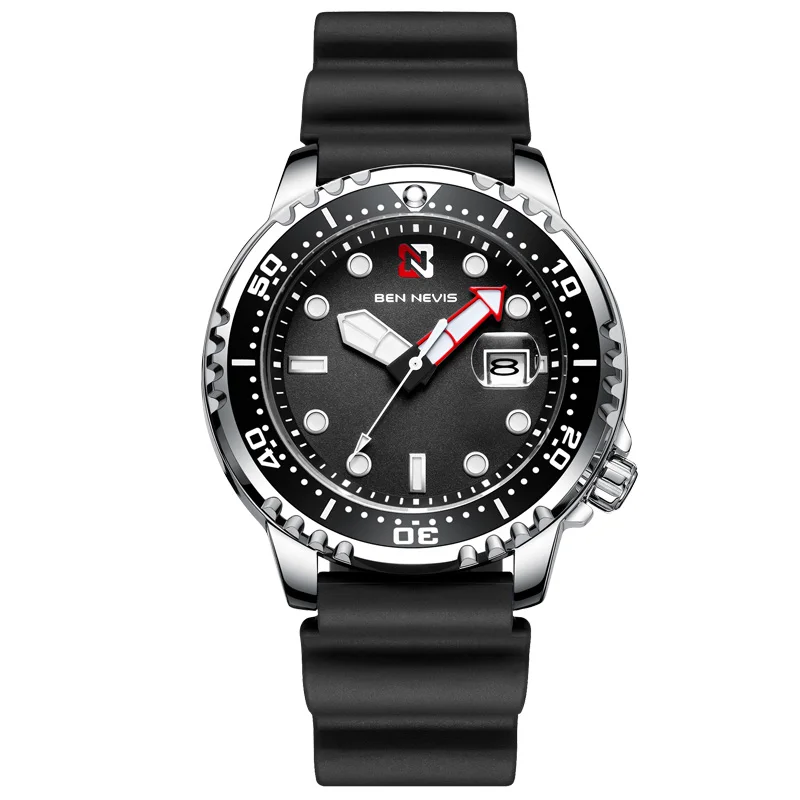 Black Fashion Style Men Watches Top Brand Luxury Waterproof Auto Date 