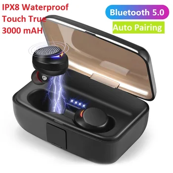 

TWS IPX8 Waterproof True Wireless Earphone Bluetooth 5.0 Touch Control HD HiFi Headset Earbuds Swimming Headphones With Mic