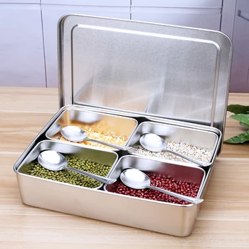 

Japanese special thick stainless steel seasoning box rectangular seasoning box food sample display seasoning box LB71304