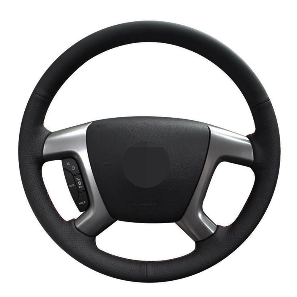 Car Steering Wheel Cover Handstitched Black Artificial Leather For