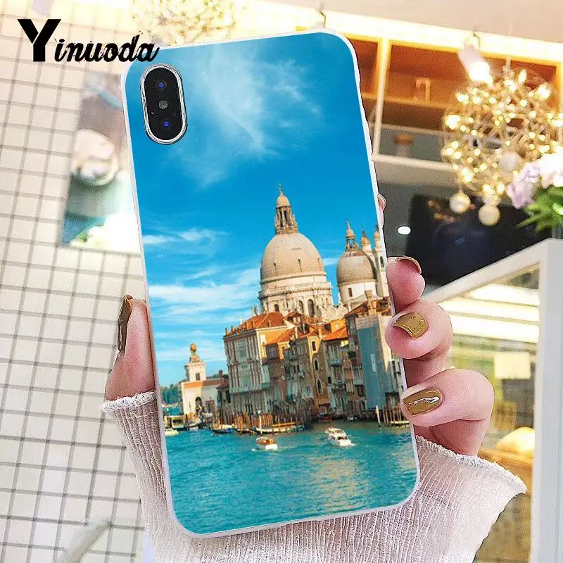 Yinuoda Italy night in venice Transparent Phone Cover Case for iPhone 8 7 6 6S Plus X 10 5 5S SE XR XS XSMAX Coque Shell Fundas