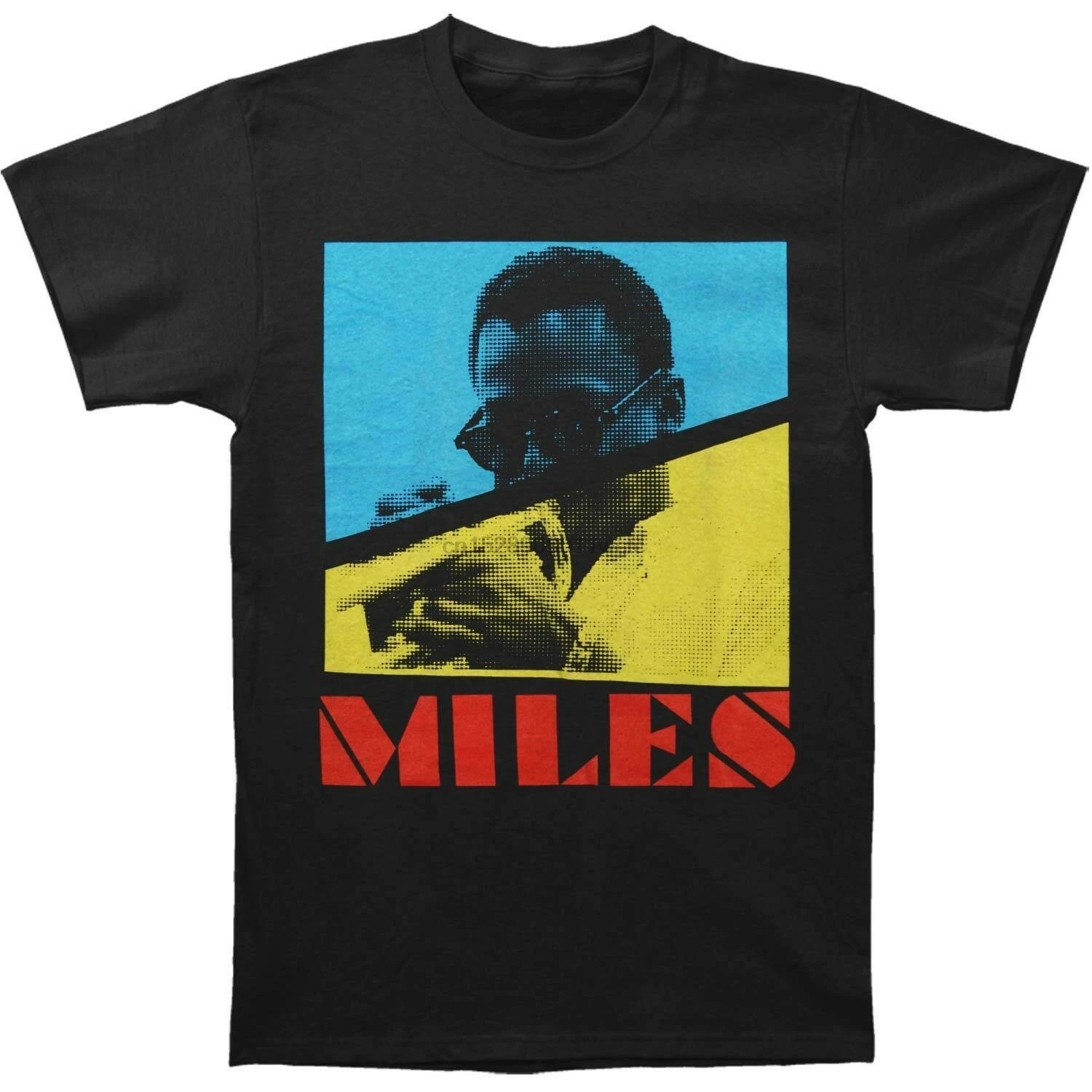 

Miles Davis Mens Throwback Slim Fit T-shirt Small Black