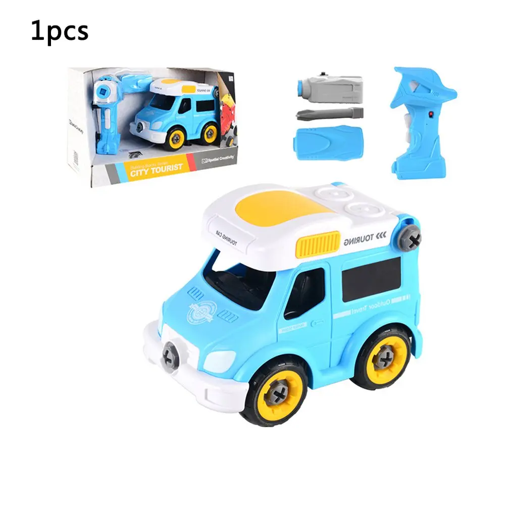 

Children'S Disassembly Engineering Car Electric Drill Screw Group Assembly 2.4G Remote Control Driving Diy Car Model
