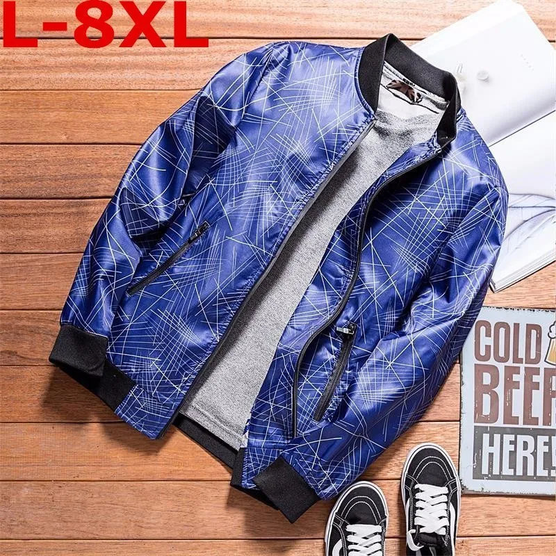 Новинка большие размеры 8XL 7XL 6XL брендовая весенняя и осенняя куртка Мужская