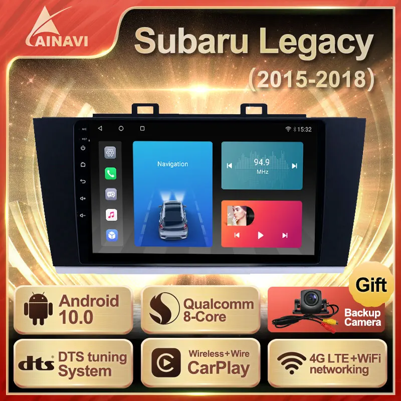 Car Radio QLED Screen Android 10.0 For Subaru Legacy 2015-2018 Auto Stereo Multimedia Player Navigation Carplay DSP No 2din DVD |