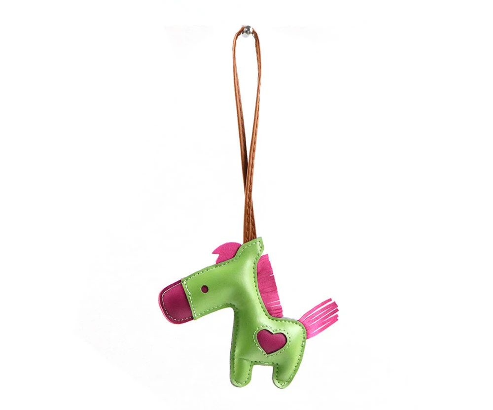 ПУ персиковые сердечки пони Кисточки Брелок для ключей ручной работы кожаная подвеска с изображением лошади женская сумка висячий