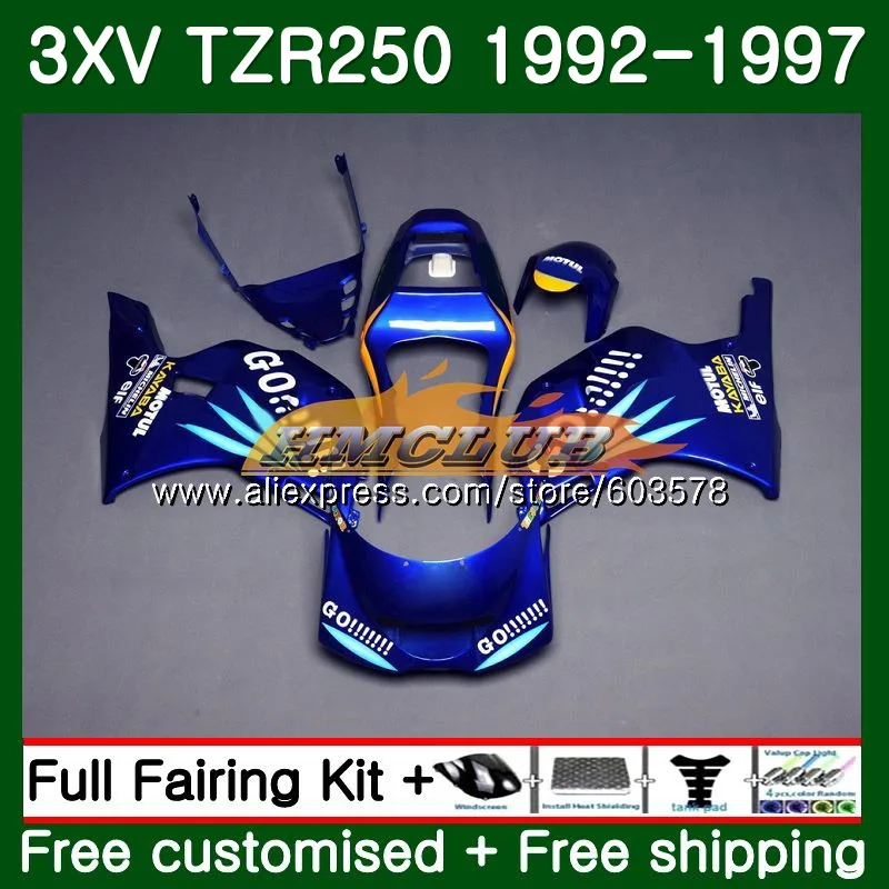 3XV для YAMAHA TZR-250 TZR250 1992 1993 1994 1995 1996 1997 122CL. 6 TZR250RR RR ТЗР 250 92 93 94 95 96 97 синий распродажа обтекатель