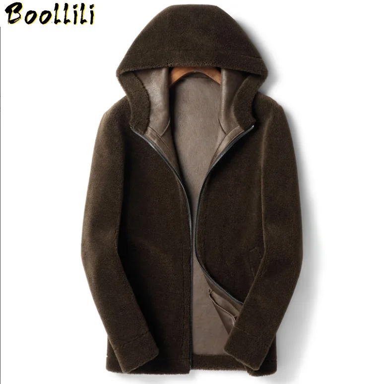 

Boollili 100% Wool Coat 2020 Autumn Winter Jacket Men Real Sheep Shearling Fur Coats Men's Leather Jackets Plus Size 5xl