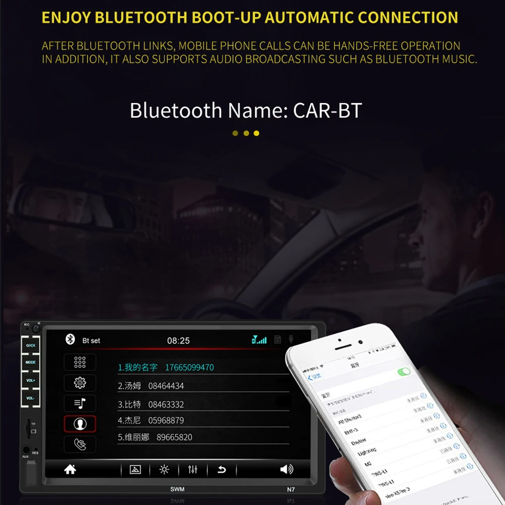 7 дюймов 2 Din автомобильное радио Bluetooth XR Зеркало Ссылка HD реверсивное изображение MP5 плеер автомобильные электрические аксессуары