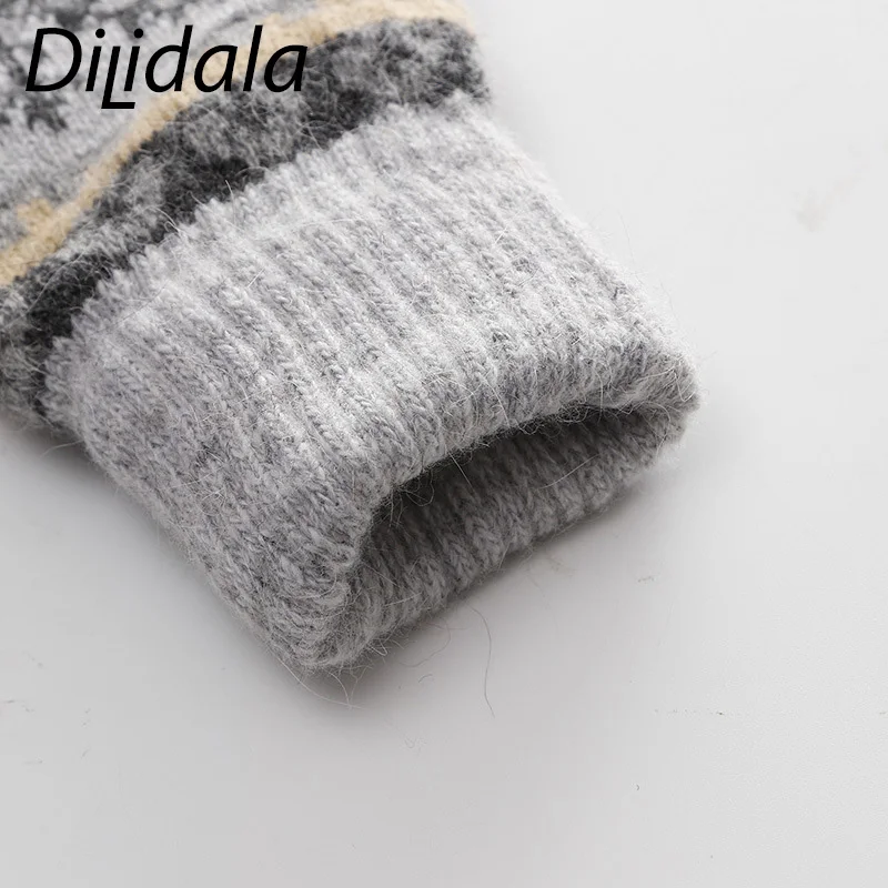 Dilidala зимние новые кашемировые женские перчатки, уличные теплые перчатки с защитой от холода, высококачественные теплые модные милые перчатки со снежинками