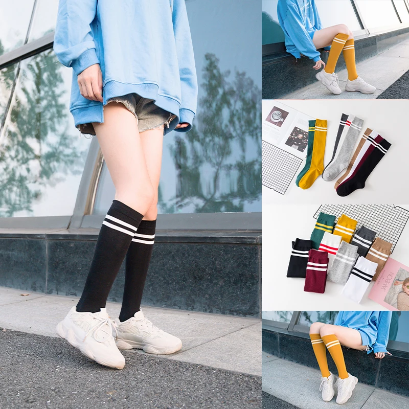 Multicolor fashion ladies socks sexy socks striped stockings warm thighs high knee socks long stockings girls ladies and ladies