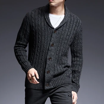 

2020 New Fashion Brand Sweater Man Cardigan Thick Slim Fit Jumpers Knitwear High Quality Autumn Korean Style Casual Mens Clothes