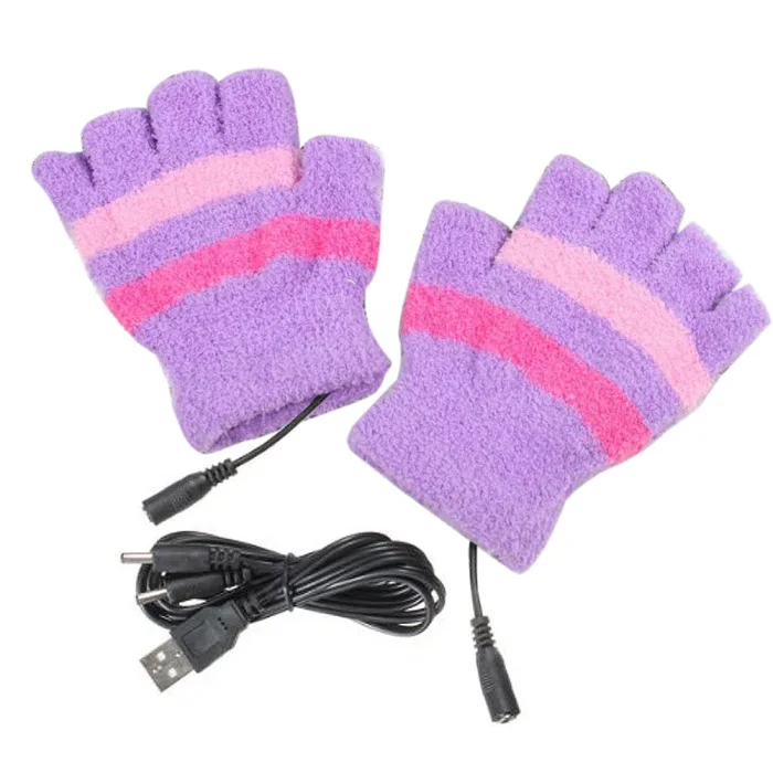 Зимние Электрические USB Heatting цветные теплые перчатки+ USB кабель JS26