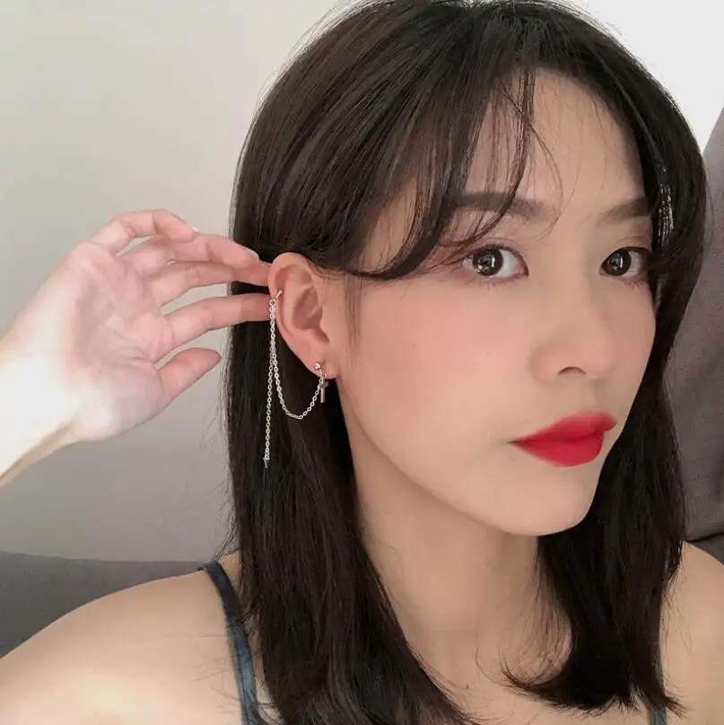 Hfarich, 1 шт., крутые корейские модные серьги с длинной цепочкой, Kpop, серьги с христианским крестом для мальчиков и девочек, вечерние ювелирные изделия Oorbellen