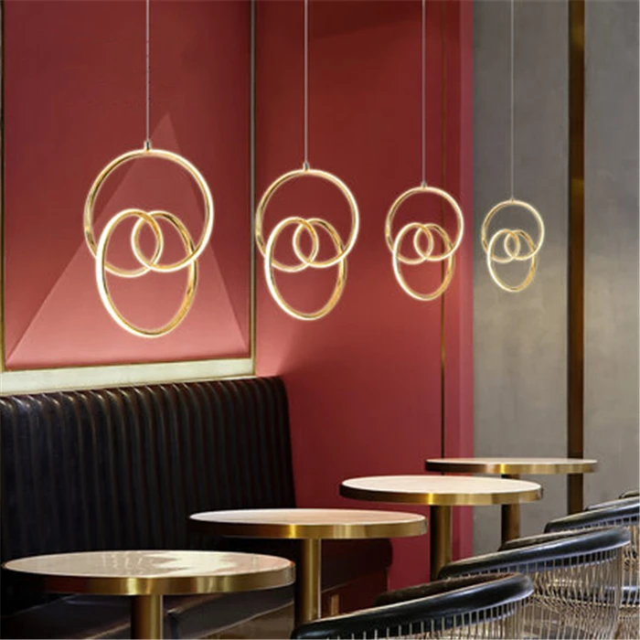 Modern Minimalist Led Pendant Lamp Art Spiral Design Restaurant Study Bar Counter Light Fixtures