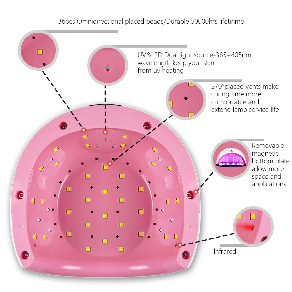 DIOZO лампа для маникюра 80 Вт 36 шт. двойной светильник УФ светодиодная лампа инфракрасный датчик все гель быстро сохнет лампа для маникюра гель лак для ногтей