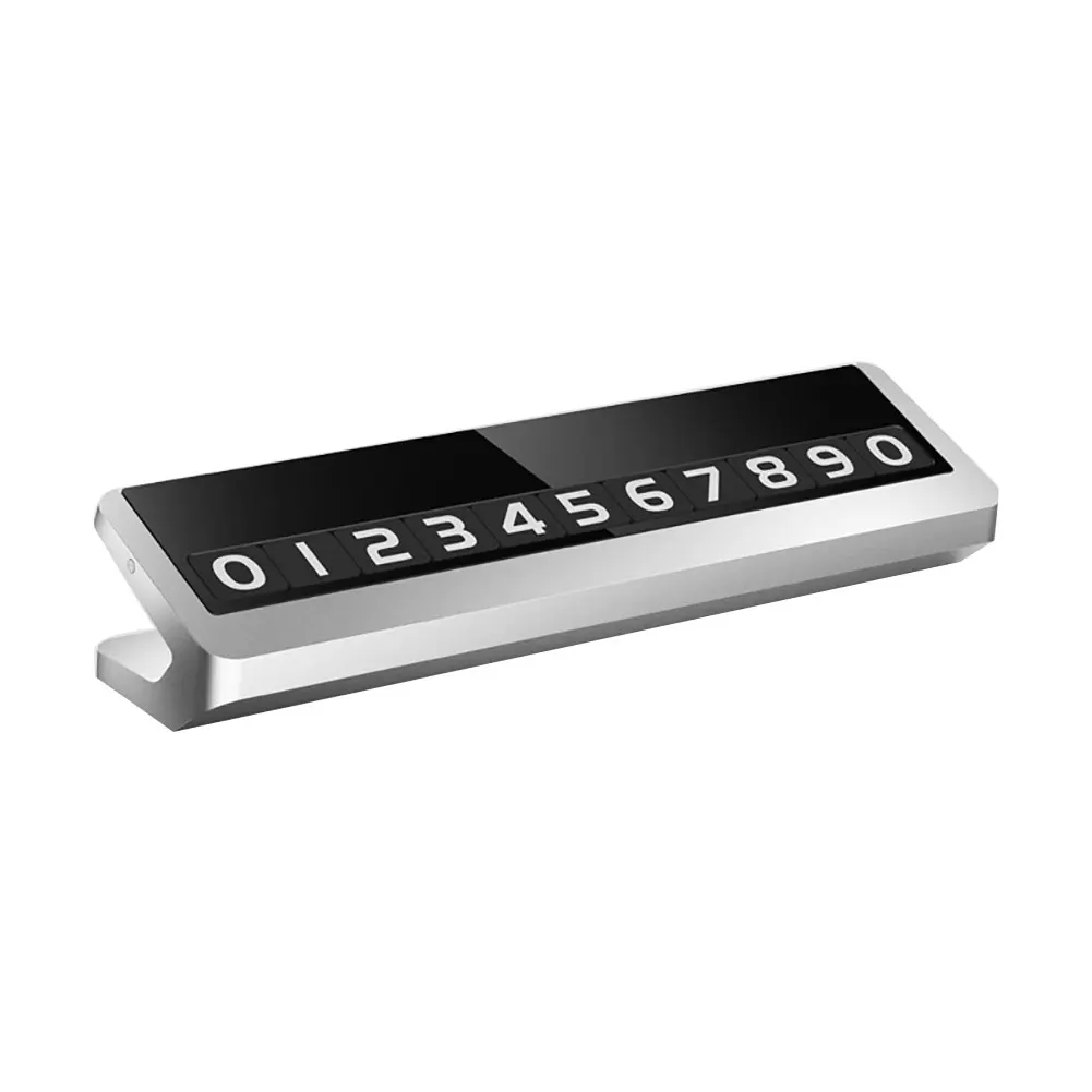 New Stylish V-Shape Car Temporary Stop Parking Card Magnetic Luminous Phone Number Plate Automobile carros - Название цвета: Серебристый