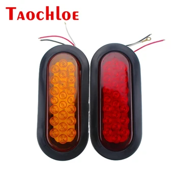 

2Pcs 12V 24V Oval Red Amber White LED Side Marker Lights For Truck Trailer Lorry Bus Brake Stop Turn Tail Light Clearance Lamp