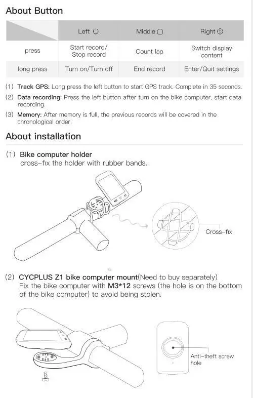 Cycplus M1 велосипед Gps компьютер велосипедный компьютер Speedmeter беспроводной Велосипедный компьютер секундомер