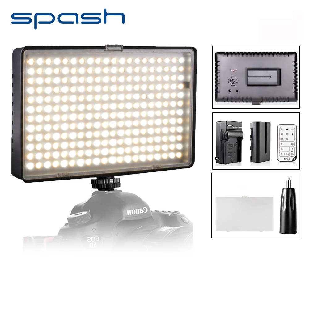 

spash TL-240AS Portable LED Video Light Camera Light Photography Lighting Bi-color LED Lamp for Photo Youtube Studio Shoot