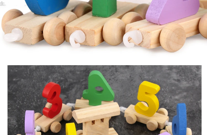 Забавный номер деревянный поезд Обучение Образование цвет форма математические игрушки деревянный автомобиль Figfure модель для малыша ребенок подарок милые Pluzzles