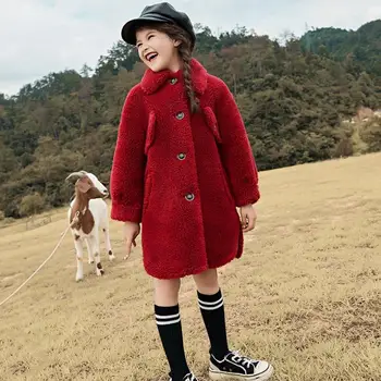 

Real Fur Coats 2019 Winter New Lamb Casual Outerwear Sheep Shearing Fur Plush Teddy Jacket Modis Kids Wools Overcoats Y2124