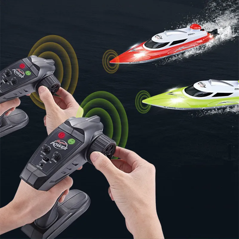 

Remote control boat, high speed speedboat, nautical model, toy yacht, night light, self-retracting net, crash-resistant