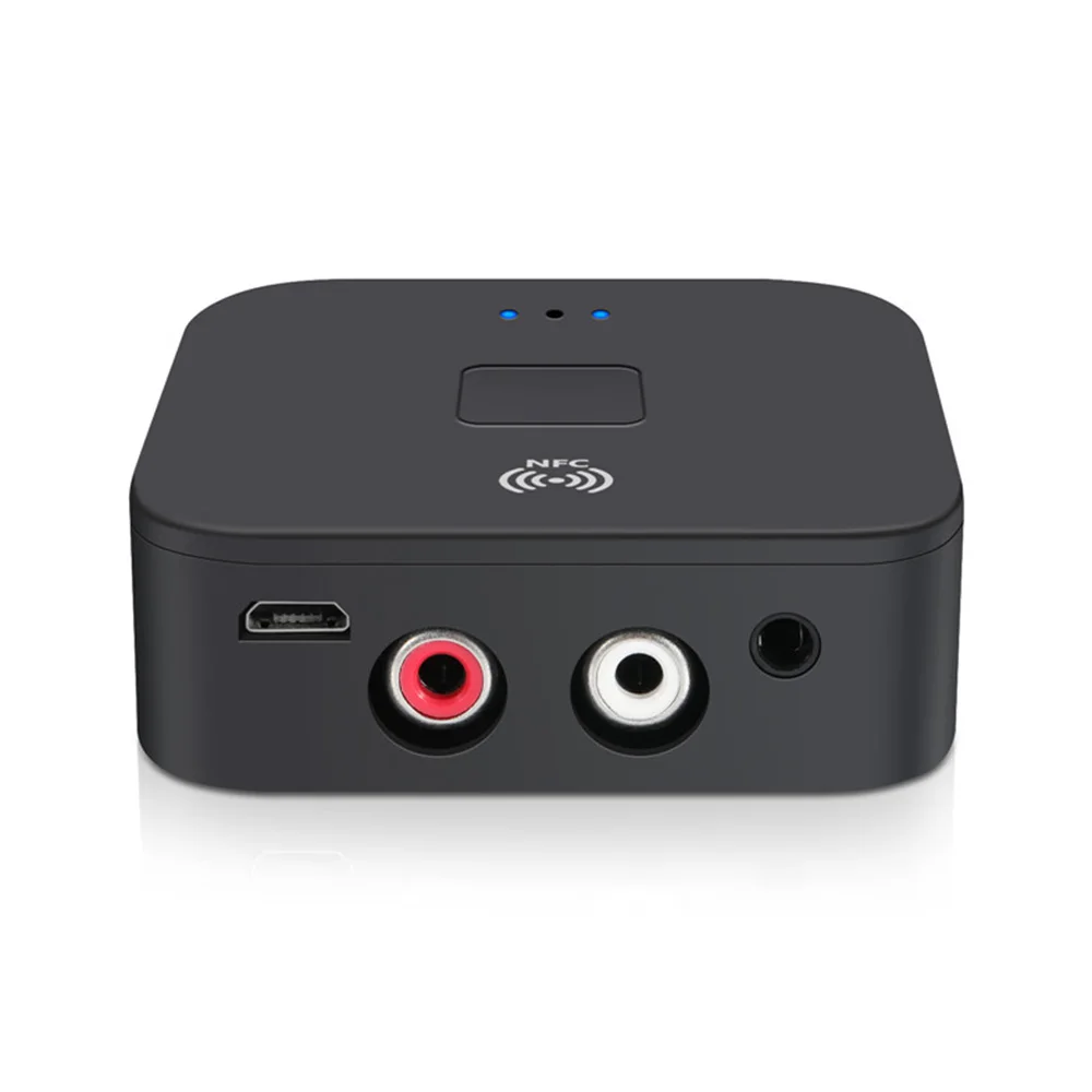 NFC Bluetooth 5,0 приемник 3,5 мм AUX RCA Jack Hifi беспроводной адаптер и микрофон Громкая связь вызов Bluetooth автомобильный аудио приемник - Цвет: Черный