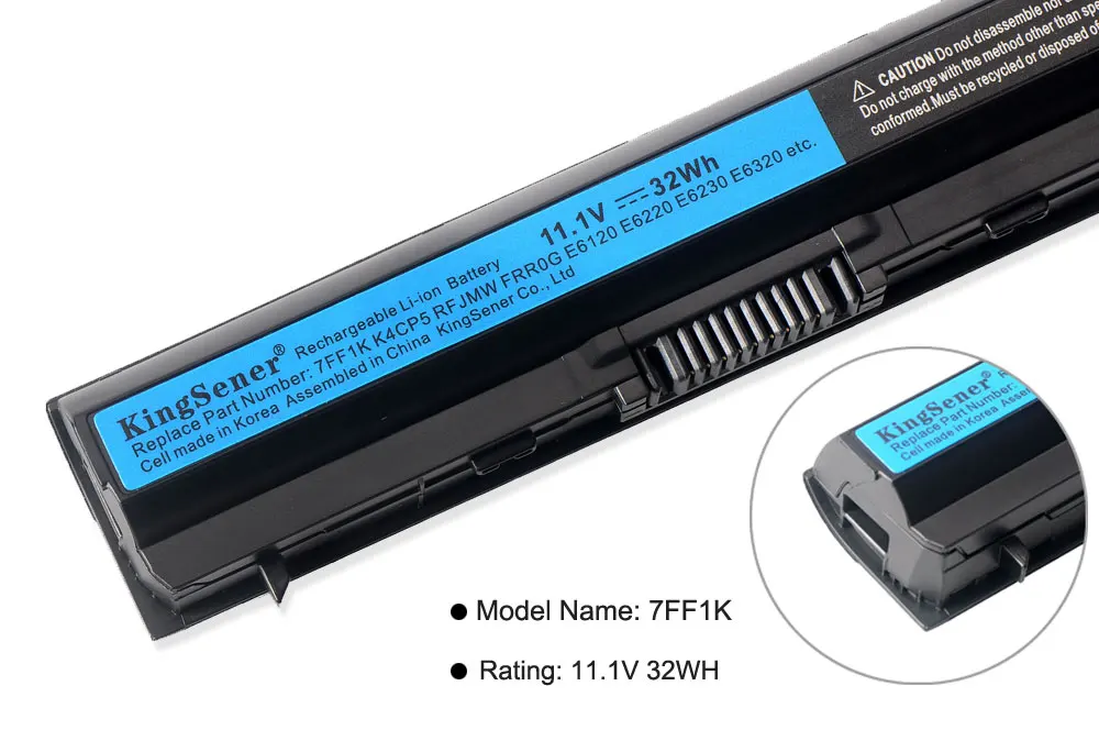 KingSener Корея сотовый 11,1 V 32WH 7FF1K ноутбук Батарея для DELL E6320 E6330 E6220 E6230 E6120 FRR0G KJ321 K4CP5 J79X4 P7VRH RFJMW
