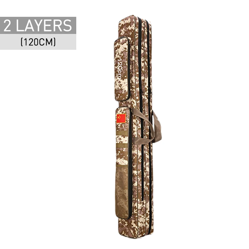 2 Layer 120cm Desert 2/3 Слои 80/100/110/120/125 см рыбацкая сумка из ткани Оксфорд для рыболовной удочки сумка для рыболовных снастей, сумки для путешествий, сумки для XA86G - Цвет: 2 Layer 120cm Desert
