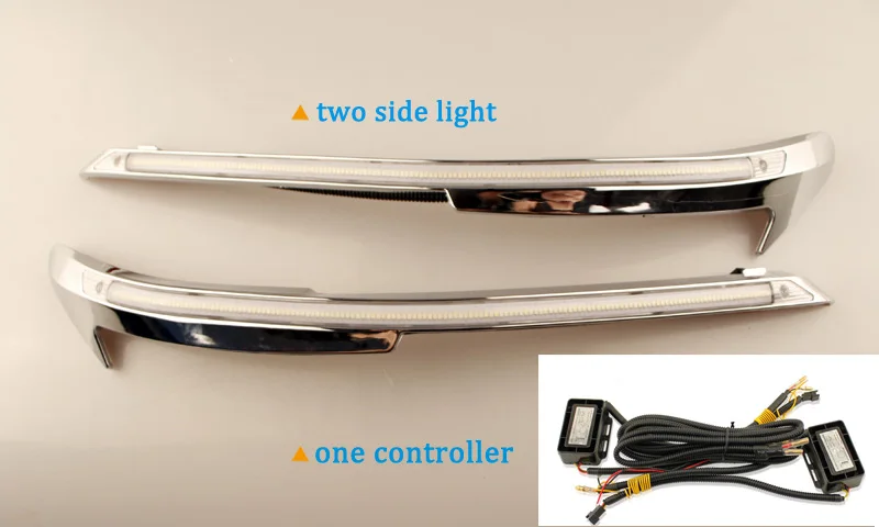 2 шт. автомобильный головной светильник, украшение для бровей, желтый указатель поворота, DRL светодиодный светильник дневного света для Toyota Camry V50 XV50 2012 2013
