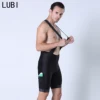LUBI Men Cycling Bib Shorts Summer Bicycle Road Bike Pants Italian High Fabric Sponge Pad Breathable Mountain Tights Soft