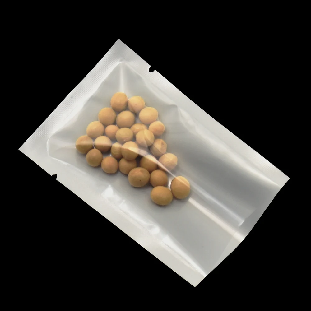 

8x12cm Clear Front White Plastic Package Bags Open Top Transparent Bulk Food Vacuum Storage Coffee Tea Candy Bag 300pcs/lot