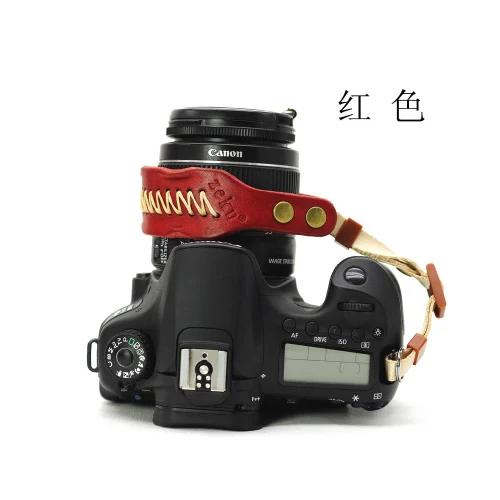 Red Натуральная кожа Камера ремешок на запястье ручка для Sony A9 A7II A7III A7RII A7RIII A6500 A6400 A6300 RX100M7 - Цвет: Red